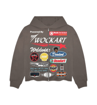 CHARCOAL WOCKART RACER ZIP-UP