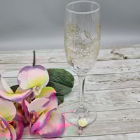 Image 2 of Pearlescent Pink Wine Glass Charm 