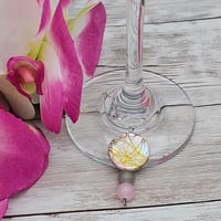 Image 1 of Pearlescent Pink Wine Glass Charm 