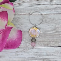 Image 3 of Pearlescent Pink Wine Glass Charm 