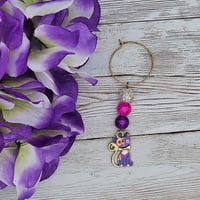 Image 3 of Purple Cat Wine Glass Charm