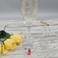 Image 2 of Red Dinosaur Wine Glass Charm 