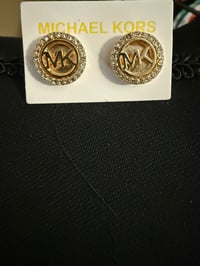 Image 1 of Designer Inspired MK Gold Stud Earrings