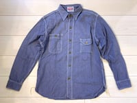 Image 1 of Sugar Cane indigo dyed denim selvedge work shirt, size M