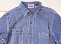 Image 2 of Sugar Cane indigo dyed denim selvedge work shirt, size M