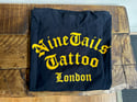 BLACK T-SHIRT / GOLDEN YELLOW FRONT AND BACK PRINT