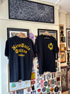 BLACK T-SHIRT / GOLDEN YELLOW FRONT AND BACK PRINT