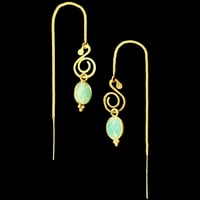SWIRL String Earrings x Amazonite Stone