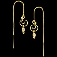 SWIRL String Earrings x Moon Stone