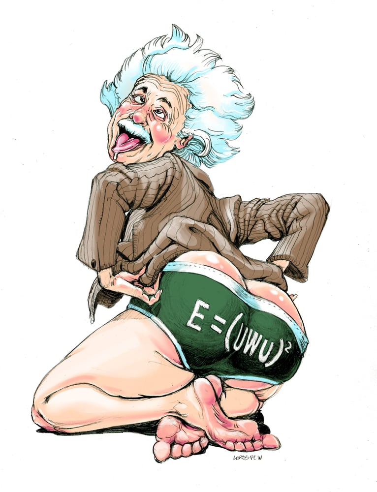 Image of Ahegao Einstein Print