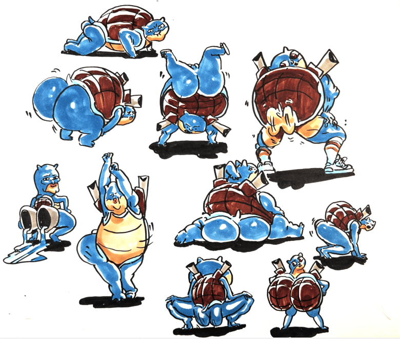 Image of Blastoise Twerk Color Sketch