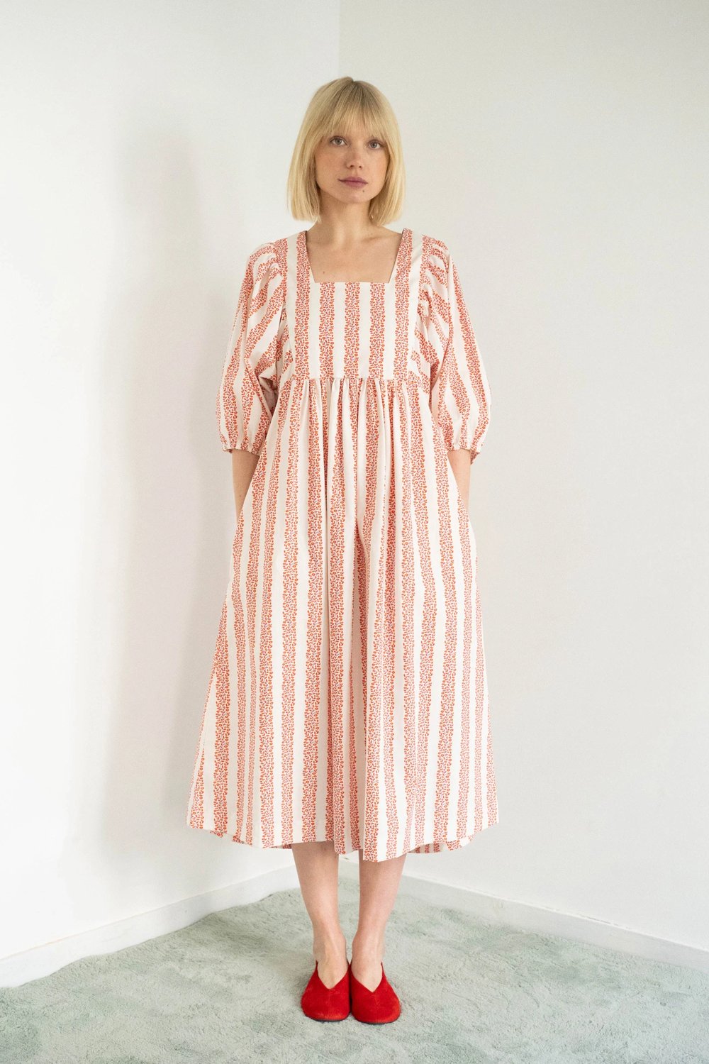 Image of 3-Vestido midi flowers