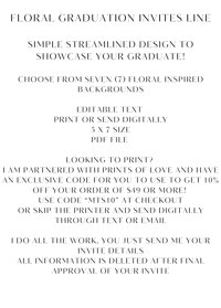 Image 3 of Floral Graduation Invitation 