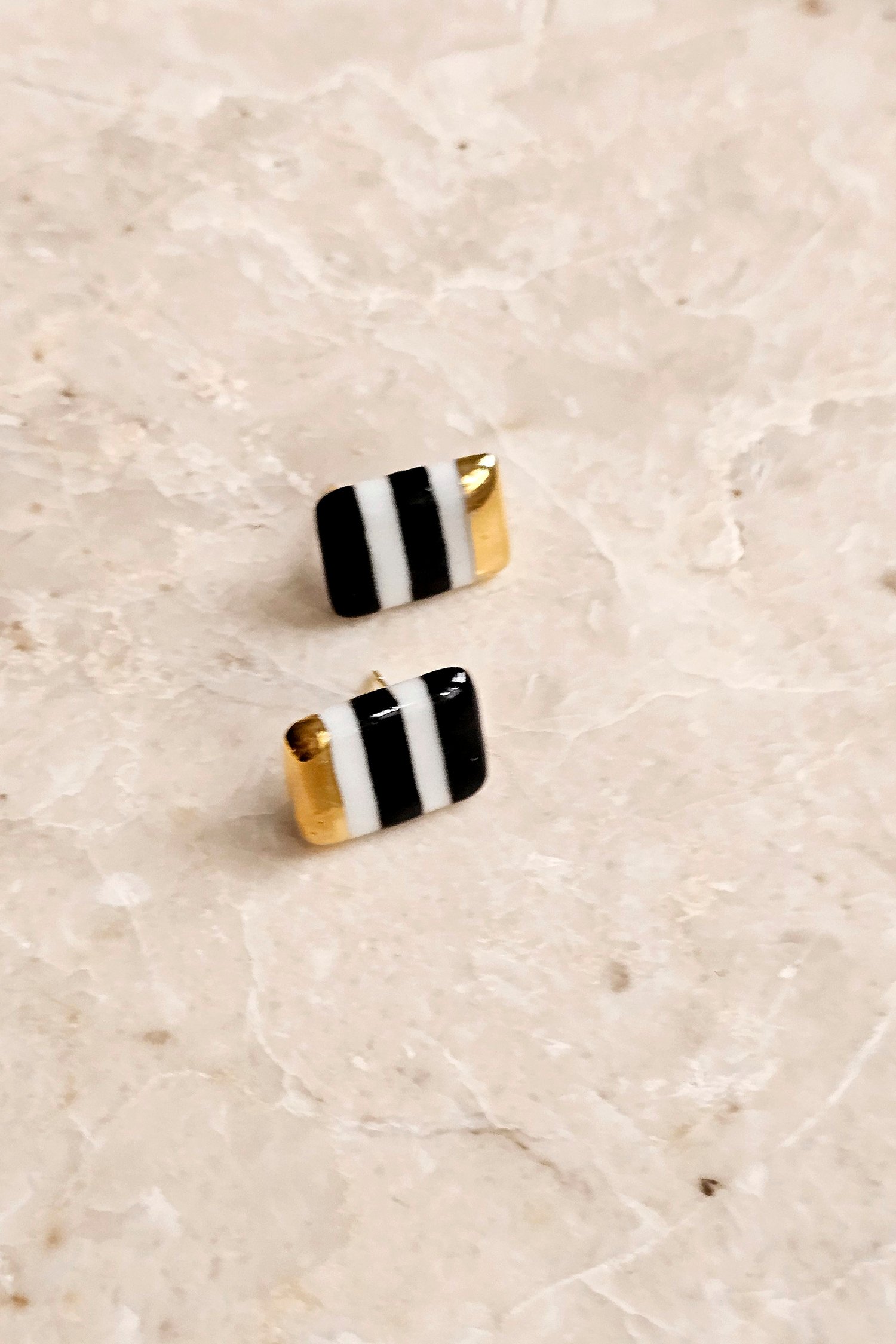 Image of GRACE BLACK Stripe Earrings