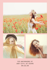Image 2 of Watercolor Floral Graduation Invitation / Two Sided with Pictures