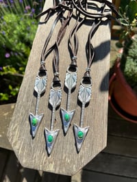 Image 5 of WL&A Handmade Large Sterling Silver Emerald Valley Arrow Pendants - Sz 4.25" 