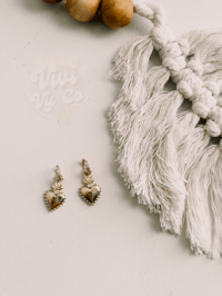Image 2 of Fiery Heart Mini Huggie Earrings