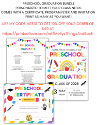Image 4 of Preschool Graduation Bundle / INVITATION / CERTIFICATE / PROGRAM