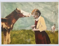 Farm Girl with Colt quality art print