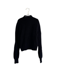ZARA BLACK KNIT MOCK NECK SWEATER (S)