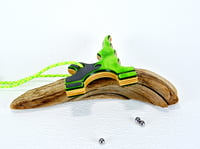 Image 3 of Wooden Slingshot made for tie on band, Spectraply Wood Green Hornet, Right or Left Hand Hold