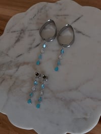 Image 2 of Ice Blue Diamond Danglies (Silver)