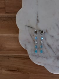 Image 1 of Ice Blue Diamond Danglies (Silver)