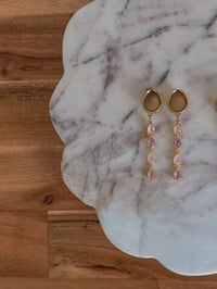 Image 1 of Princess Pink Diamond Danglies (Gold)