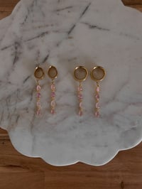 Image 2 of Princess Pink Diamond Danglies (Gold)