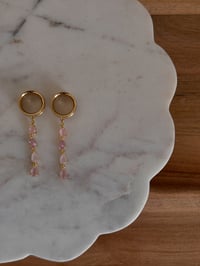 Image 3 of Princess Pink Diamond Danglies (Gold)