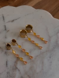 Image 2 of Peachy Orange Diamond Danglies (Gold)