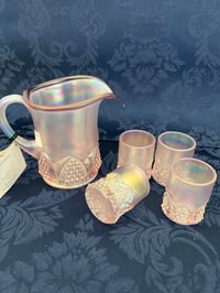 Image 3 of V-401 Vintage Fenton Mini Pitcher Glasses Set