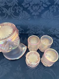 Image 4 of V-401 Vintage Fenton Mini Pitcher Glasses Set