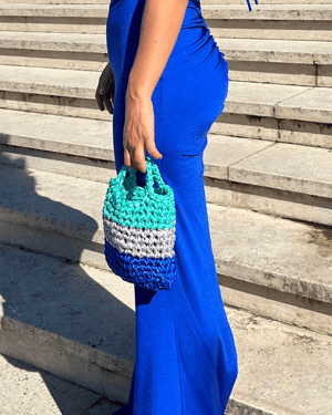 Image of LIMITED SATIN BAG BLUE