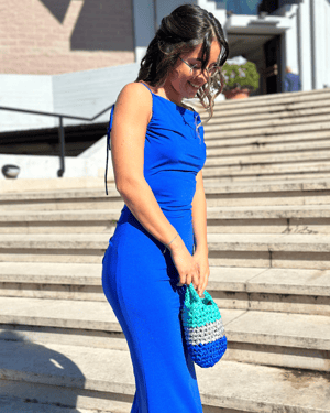 Image of LIMITED SATIN BAG BLUE