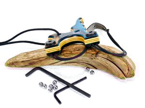 Image of Wooden Slingshot Spectraply The Twister Sling Shot, Right hand pull, Left Hand hold, OOAK