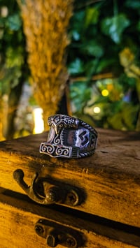 Image 5 of 👑The Armored Kingdom Silver Thunderstrike Hammer of Mjolnir Ring-Thor’s Hammer Design