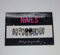 Image 1 of Black Tie Affair - Handmade Press On Nails (Medium)