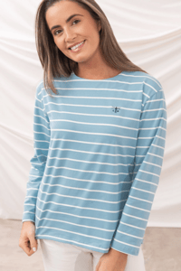 Image 1 of Causeway Breton Top - Marine Blue Stripe