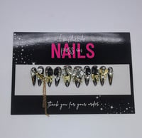 Image 1 of Black Diamond - Handmade Press On Nails (Medium)