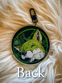 Image 3 of Fox Fylgjur Acrylic Keychain. Front side Holographic/Double sided with different design