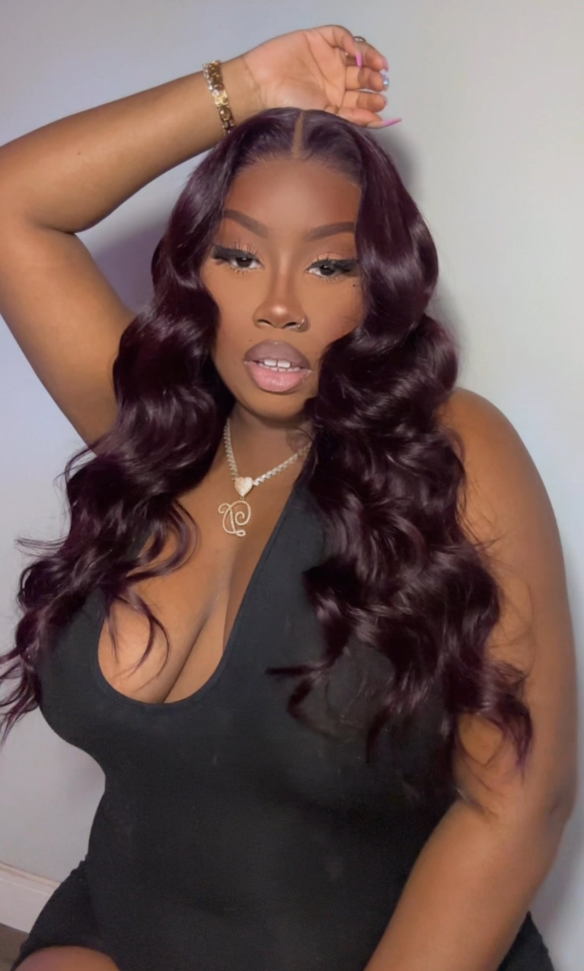 Image of Plum Purple 7”x5” Closure Wig in 22”