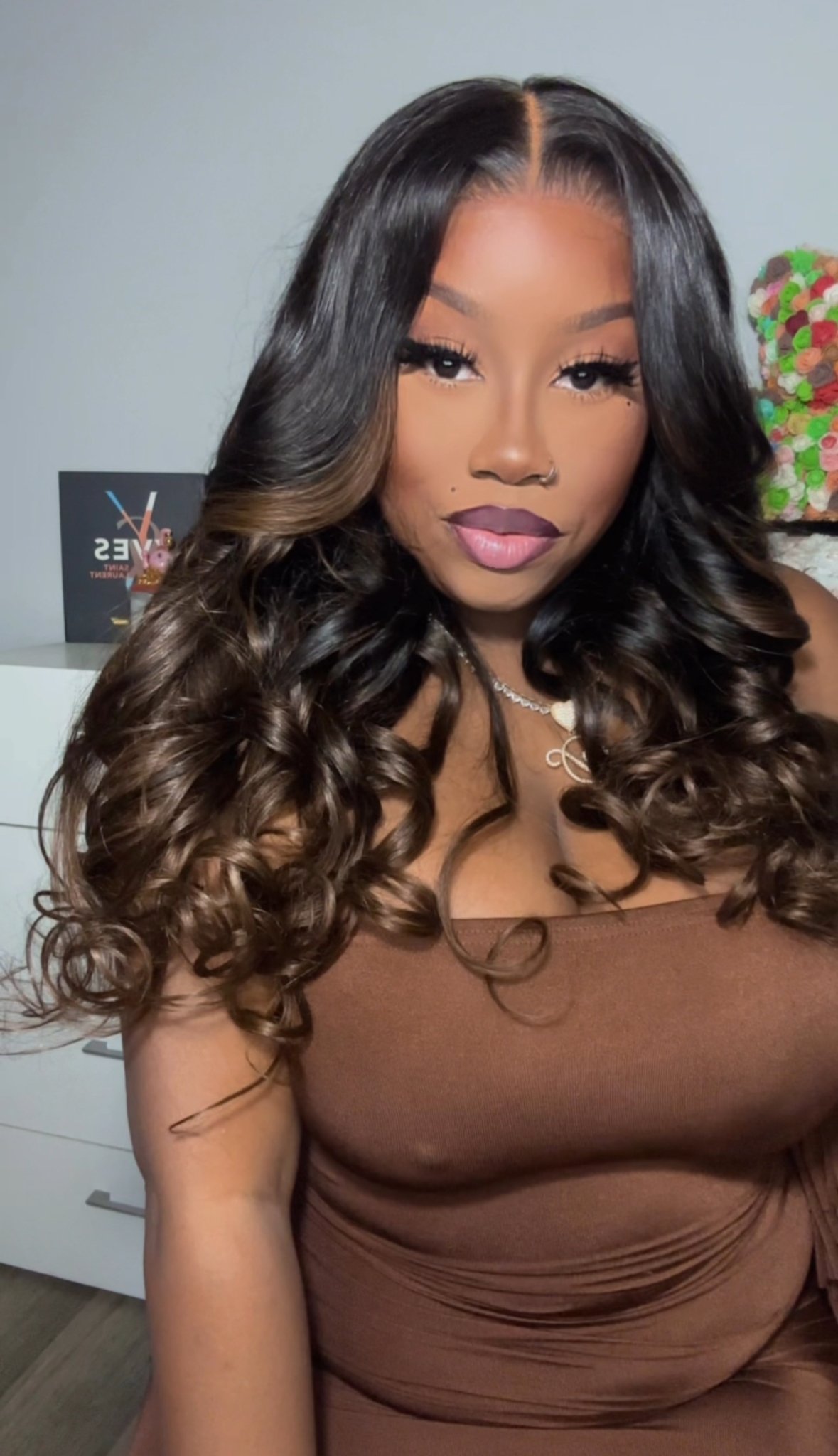 Image of Brown Ombré 7”x5” Closure Wig in 24”