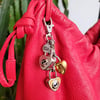 diary lock bag charm in mixed metal