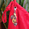diary lock bag charm in mixed metal