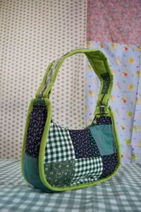 Image 1 of Shojo Princess Patch Bag (Green + Green Gingham)