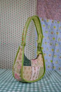 Image 1 of Shojo Princess Patch Bag (Green + Pink Roses)