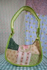 Image 2 of Shojo Princess Patch Bag (Green + Pink Roses)