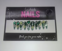 Image 1 of Emerald Envy - Handmade Press On Nails (Large)