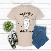 Image 3 of But First Hot Coffee on Main Street Neutral Colors 